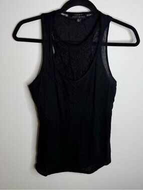 Robert Rodriguez Black Sleeveless Scoop Tank lace size xs